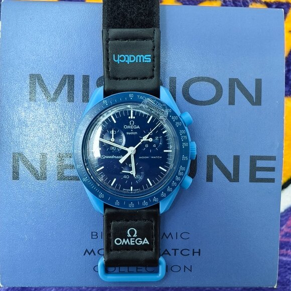 NWT Swatch X Omega Moonswatch Mission To The Neptune Watch - Picture 1 of 4